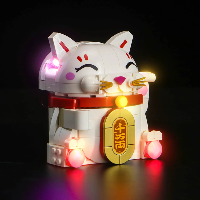 Lazishi LED lighting 40813 set suitable for Lucky Cat building block gift (excluding building blocks)