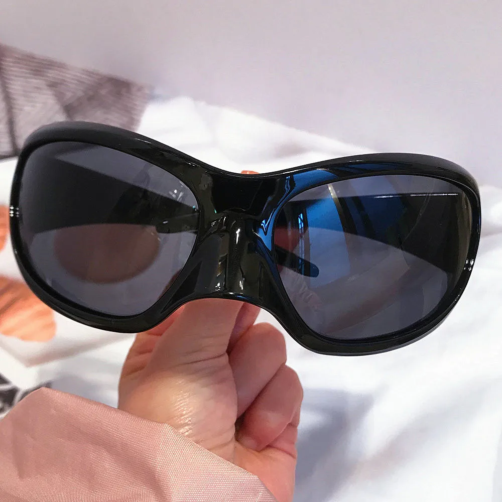موضة جديدة عين القط Y2K النظارات الشمسية النساء خمر فريد مثير نظارات شمسية الرجال الهيب هوب الشرير النظارات السيدات الأسود في الهواء الطلق ظلال #5