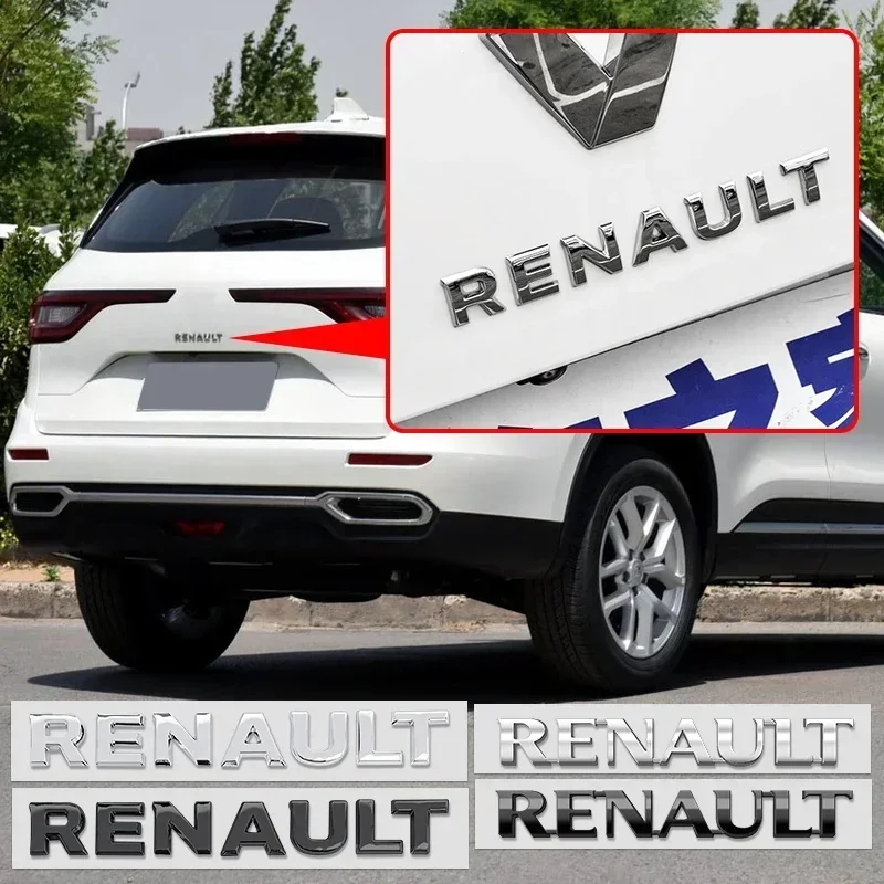 

Глянцевая черная серебристая наклейка из ABS-пластика для заднего багажника автомобиля, эмблема для Renault Koleos, Duster, Megane 2, 3, 4, Logan, Clio, Captur, Espace, RS