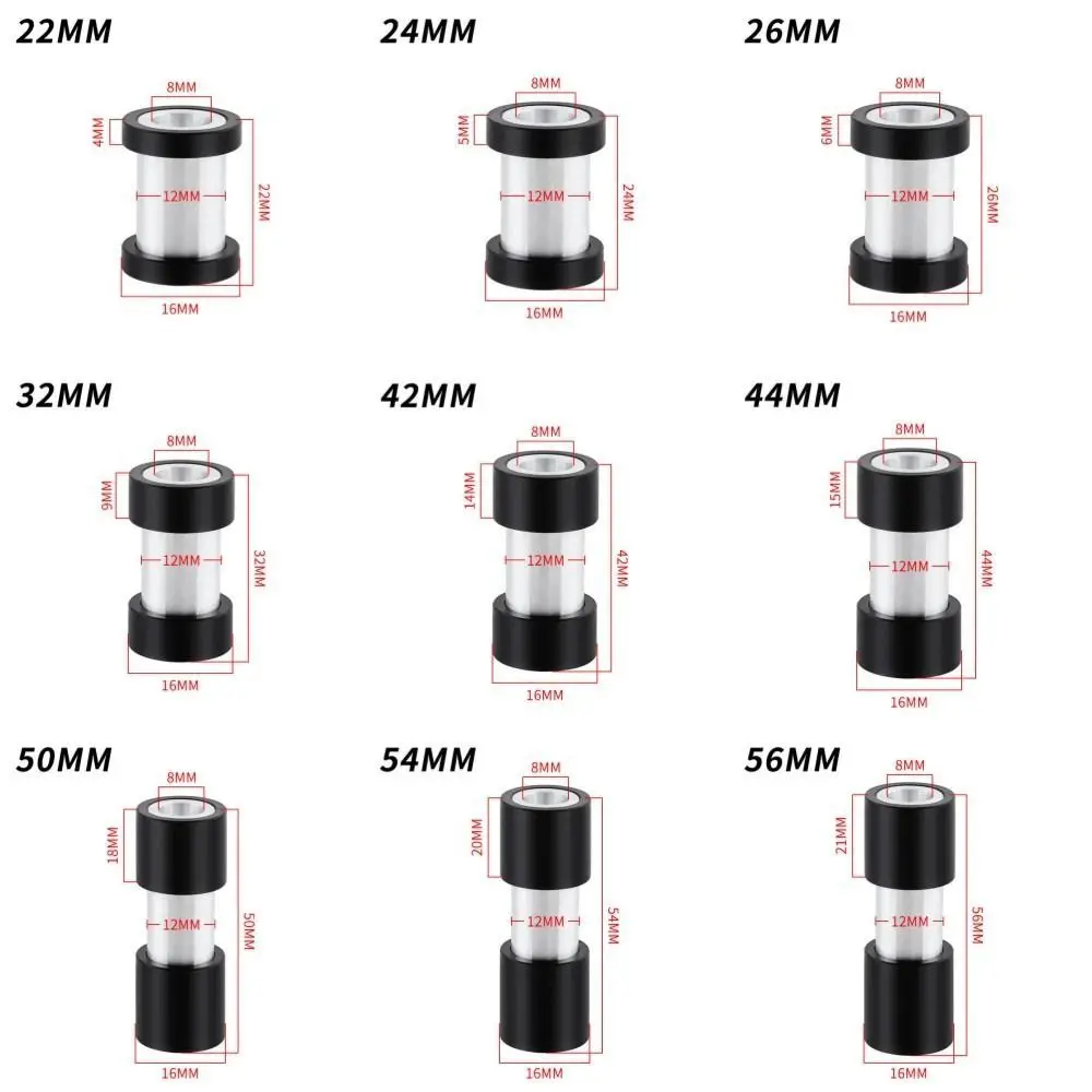 MUQZI MTB Rear Shock Bushing 22 24 26 32 40 44 50 54 56mm ID 8mm OD 12mm Mountain Bike Shock Absorber Parts