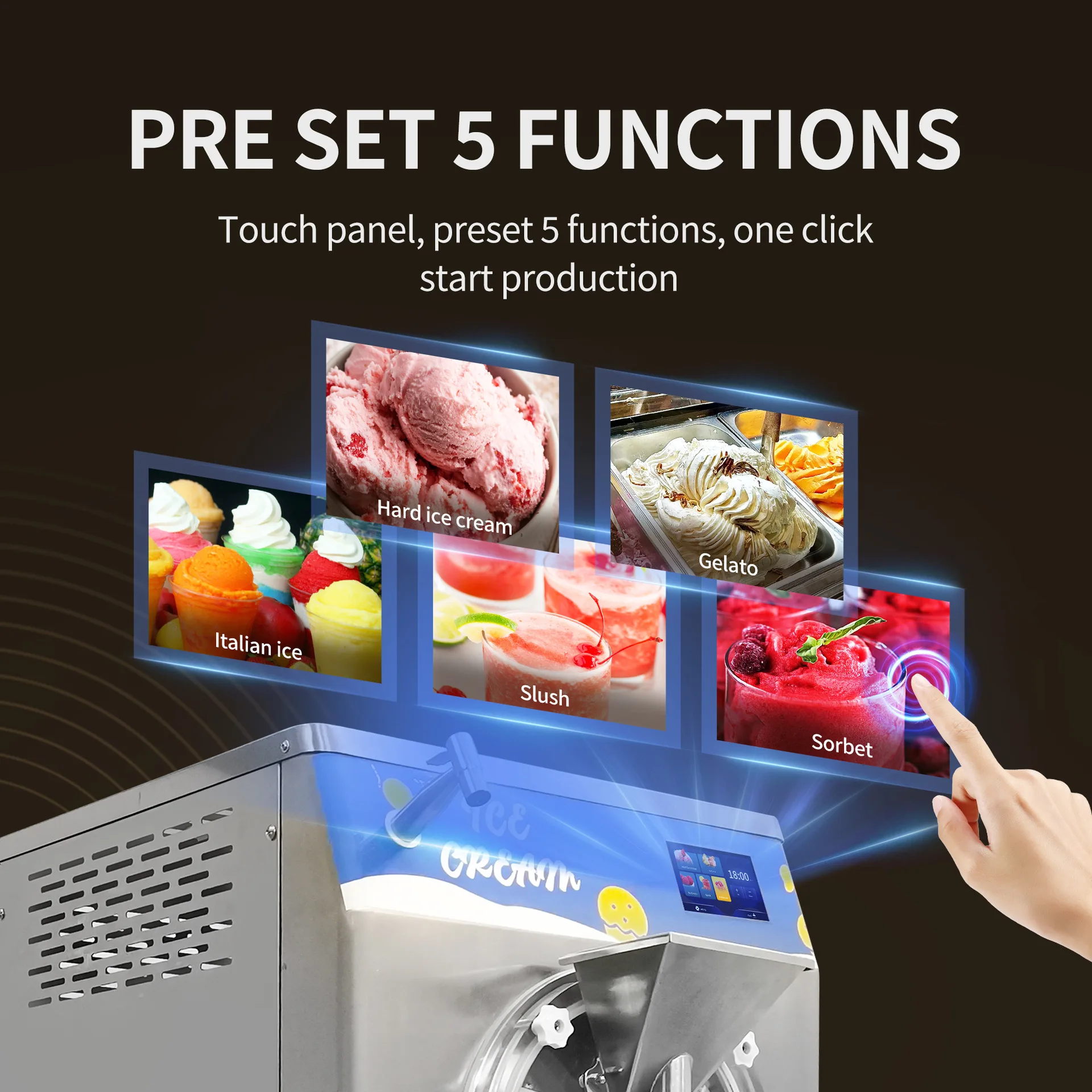 

TULX Ice Making Machine 48L/H Commercial Batch Freezer Hard Ice Creme Maker Ice Cream Maker Machine for Sale Price Automatic