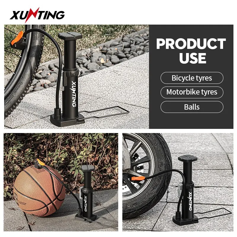 Xunting Bike Pump Portable Mini Cycling Hand Air Pump High Pressure Ball MTB Road Bicycle Tire Inflator Schrader Presta Valve