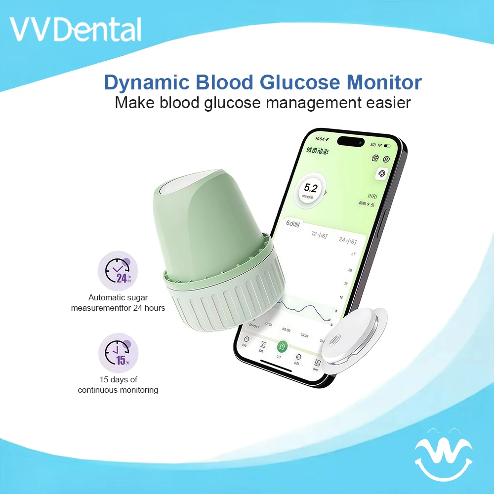 Moniteur de glycémie dynamique 24h/24, analyse du glucose en temps réel, connexion Bluetooth, partageable