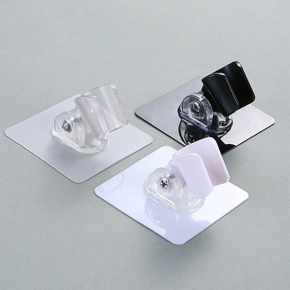 Soporte para cabezal de ducha de baño, 7,2x7,2 cm, ABS, PC, montaje en pared transparente, autoadhesivo, adecuado para la mayoría de los duchas
