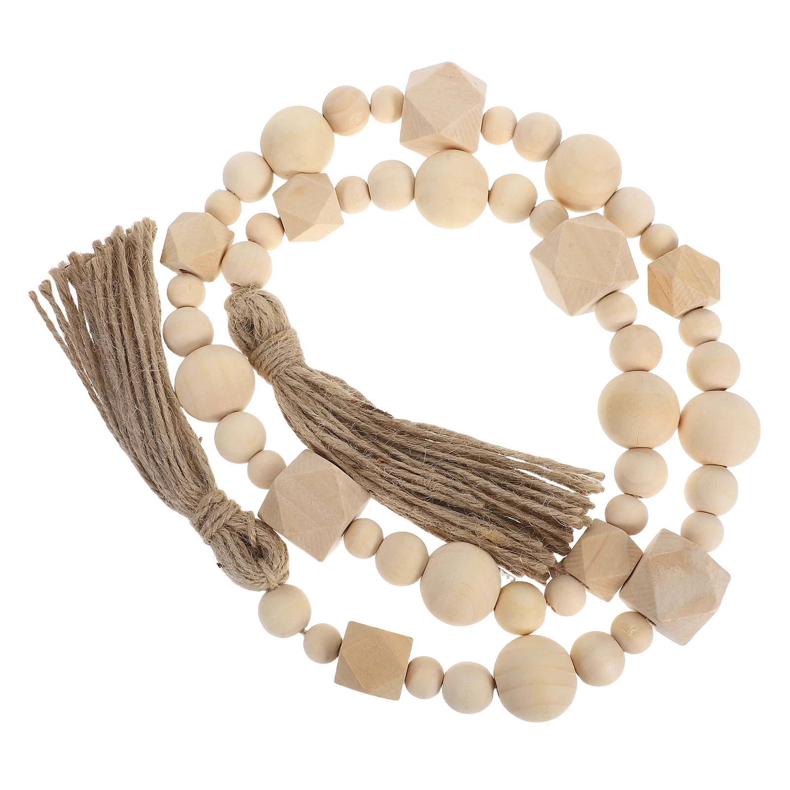 

Wooden Bead Pendant Brown Tassel Garland Home Decor Wall Hanging Decor Beads String Environmental Protection Safety