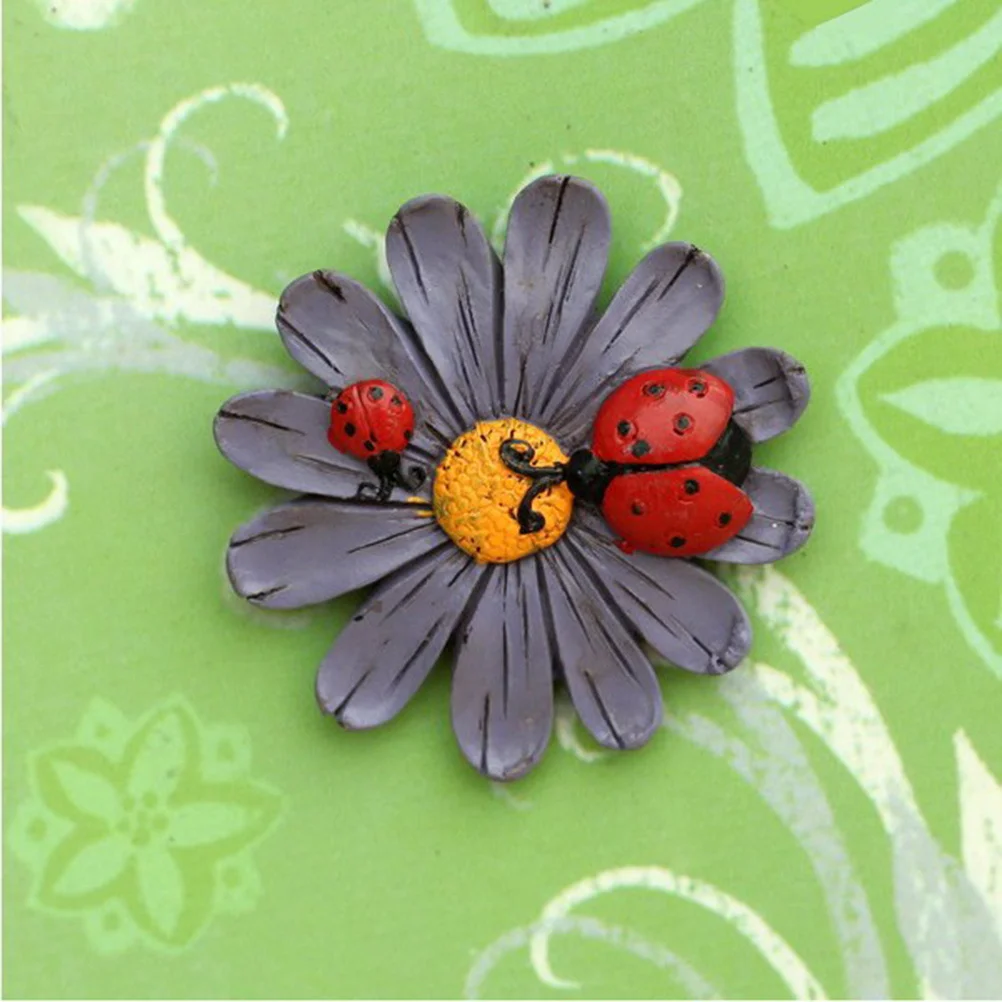 

4Pcs Flower Fridge Magnets Refrigerator Stickers Elegant Resin Magnets for Refrigerator Cabinet Locker Garden Fence Wall Decals