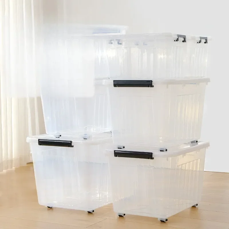 1PC Transparent with Lid Storage Box Collection Container Case Toys Organizers Box Household Snacks Makeup Sorting Storage Boxs