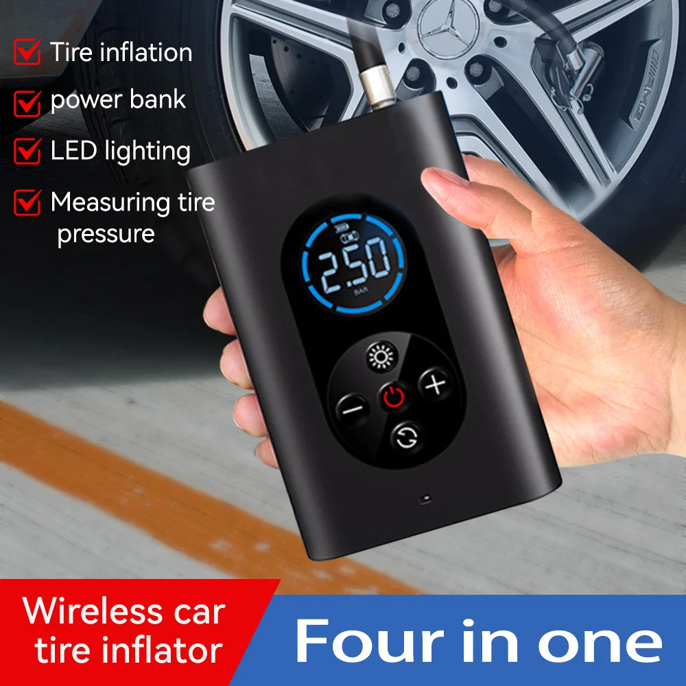 

4000mAh Rechargeable Air Pump Tire Inflator Portable Compressor Digital Cordless Car Tyre Inflator For Bicycle Balls