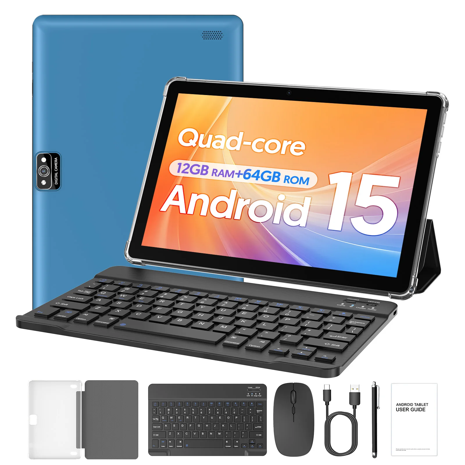 تابلت أصلي 10 بوصة، معالج Android 15 رباعي النواة، 12 جيجابايت + 64 جيجابايت، توسيع 1 تيرابايت، WiFi 6، بلوتوث، معتمد من Google، Type-C #1