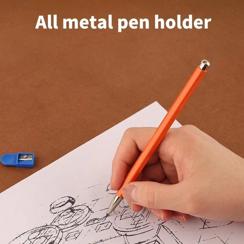 

Вечная ручка с точилкой и стержнями, автоматическая ручка для рисования, металлический механический карандаш для студенческих
