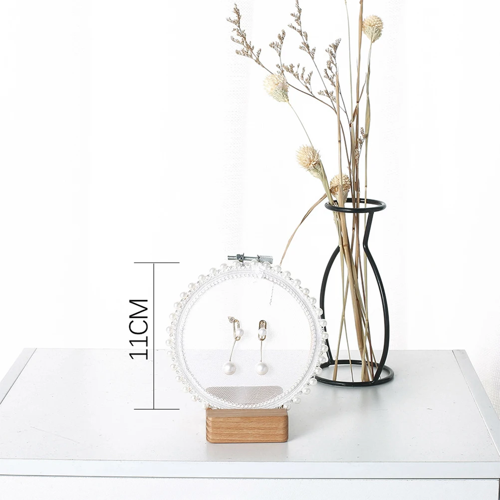

Bamboo Jewelry Display Stand Embroidery Frame Organizer Earrings Rack Holder Premium Materials Durable Practical Craftsmanship