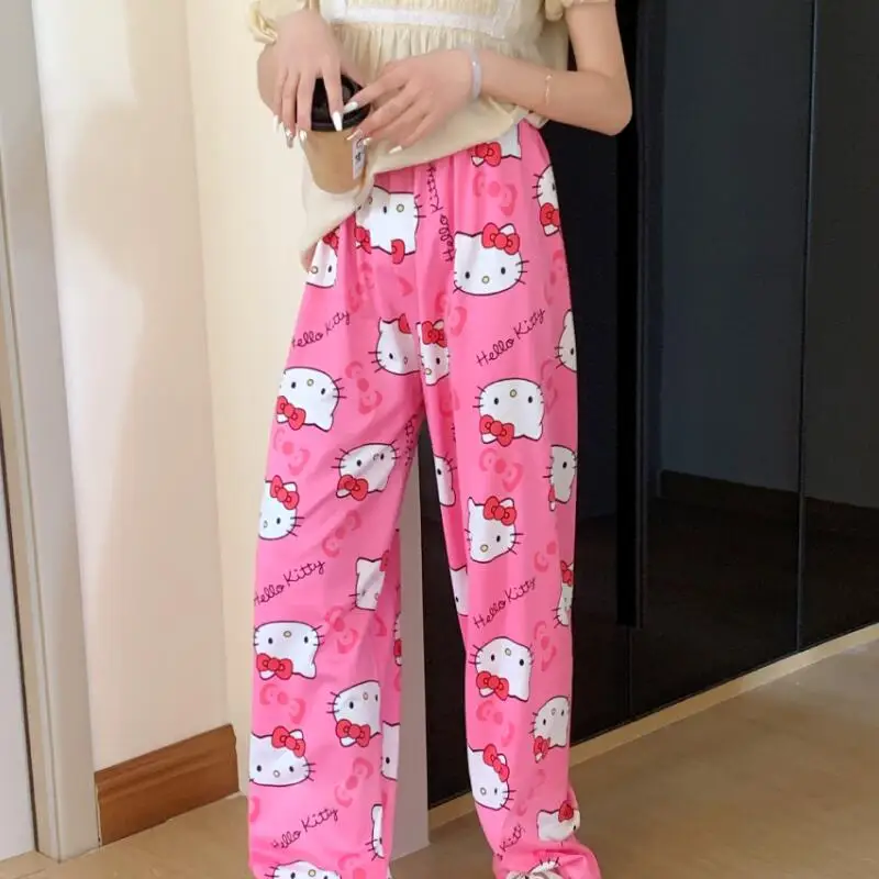 2026 Teenage Sleeper Pants Women's Spring and summer New Pants Women's High Waist Straight Leg Pants Lazy and Loose Home Pants
