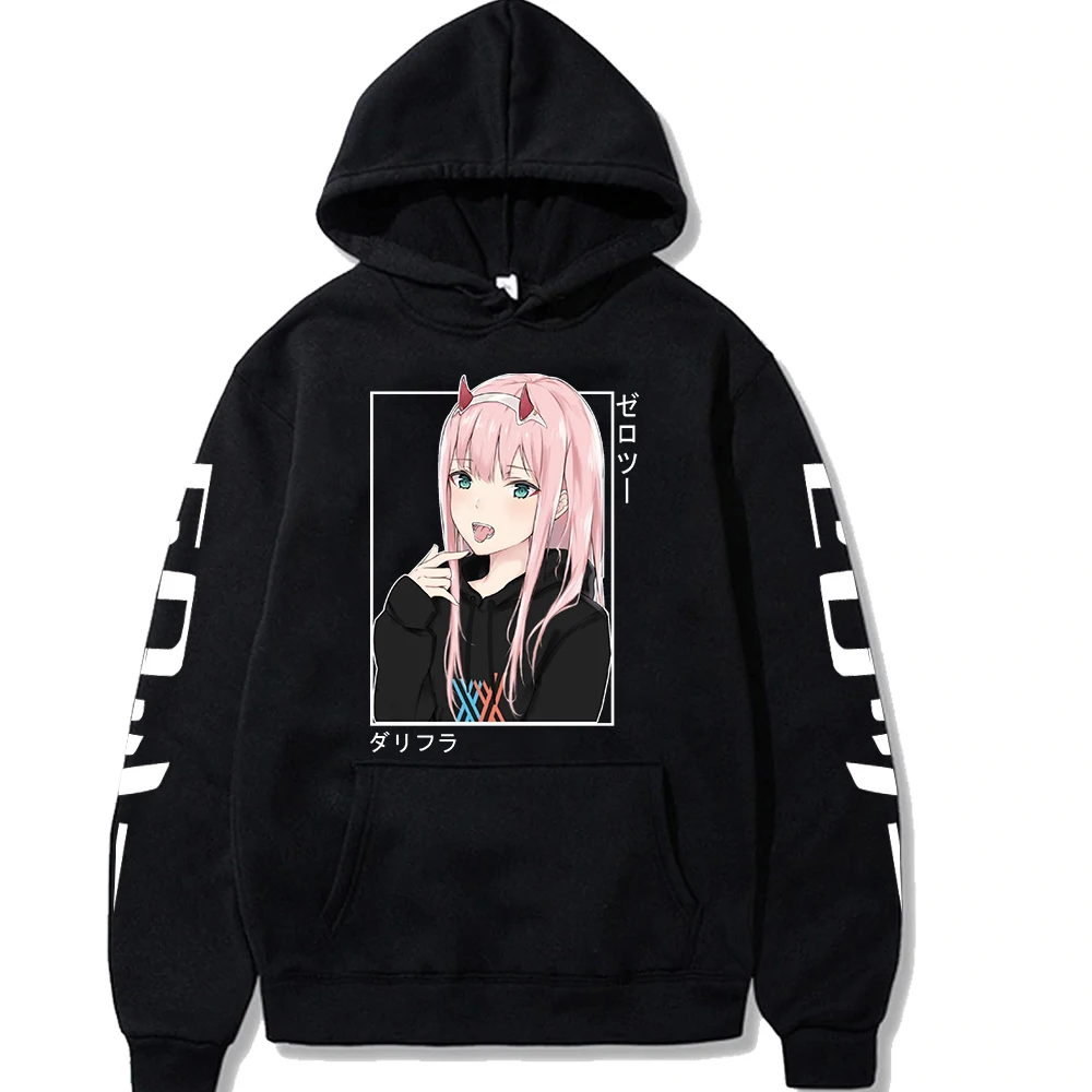 Darling In The Franxx Anime Hooded Zero Two Graphic Print Hoodie Women Pullovers Plus Size Sweatshirt Female Streetwear Clothing