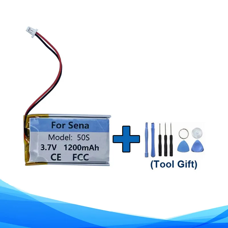 

Tools Gift + 1200mAh XK952439 Battery For Sena 50S SP75 Motorcycle Helmet Headset