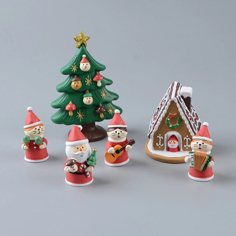 ZAKKA Grocery Santa Claus Mini Figures Christmas House Holiday Gift Doll DIY Desktop House Home Crafts Landscape Decoration Gift