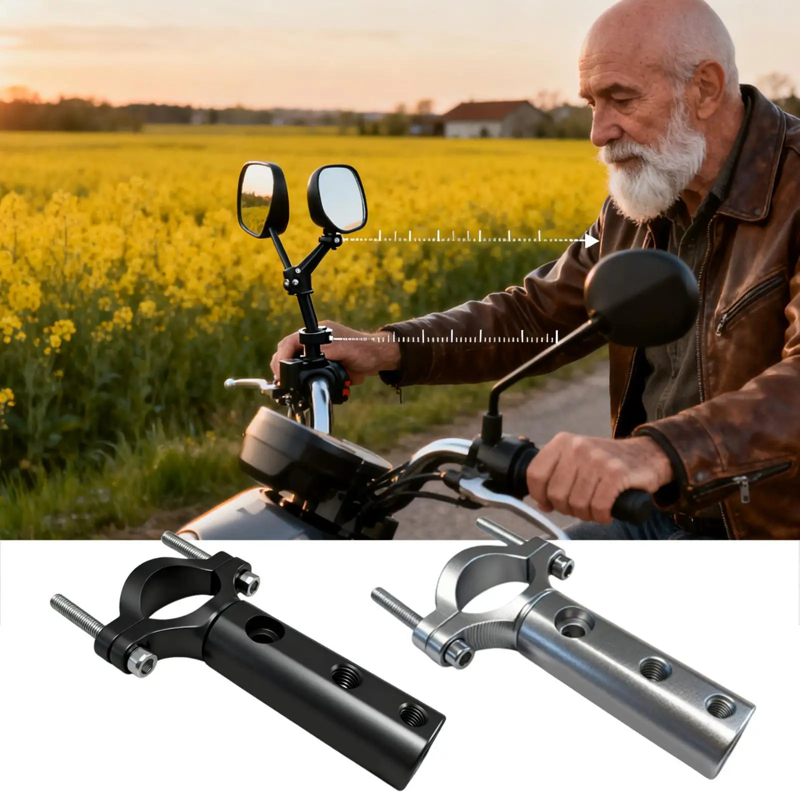 Motorcycle Headlight Mount Aluminum Alloy Modification Holder Rearview Mirror Extension Light Holder For Scooter Riding