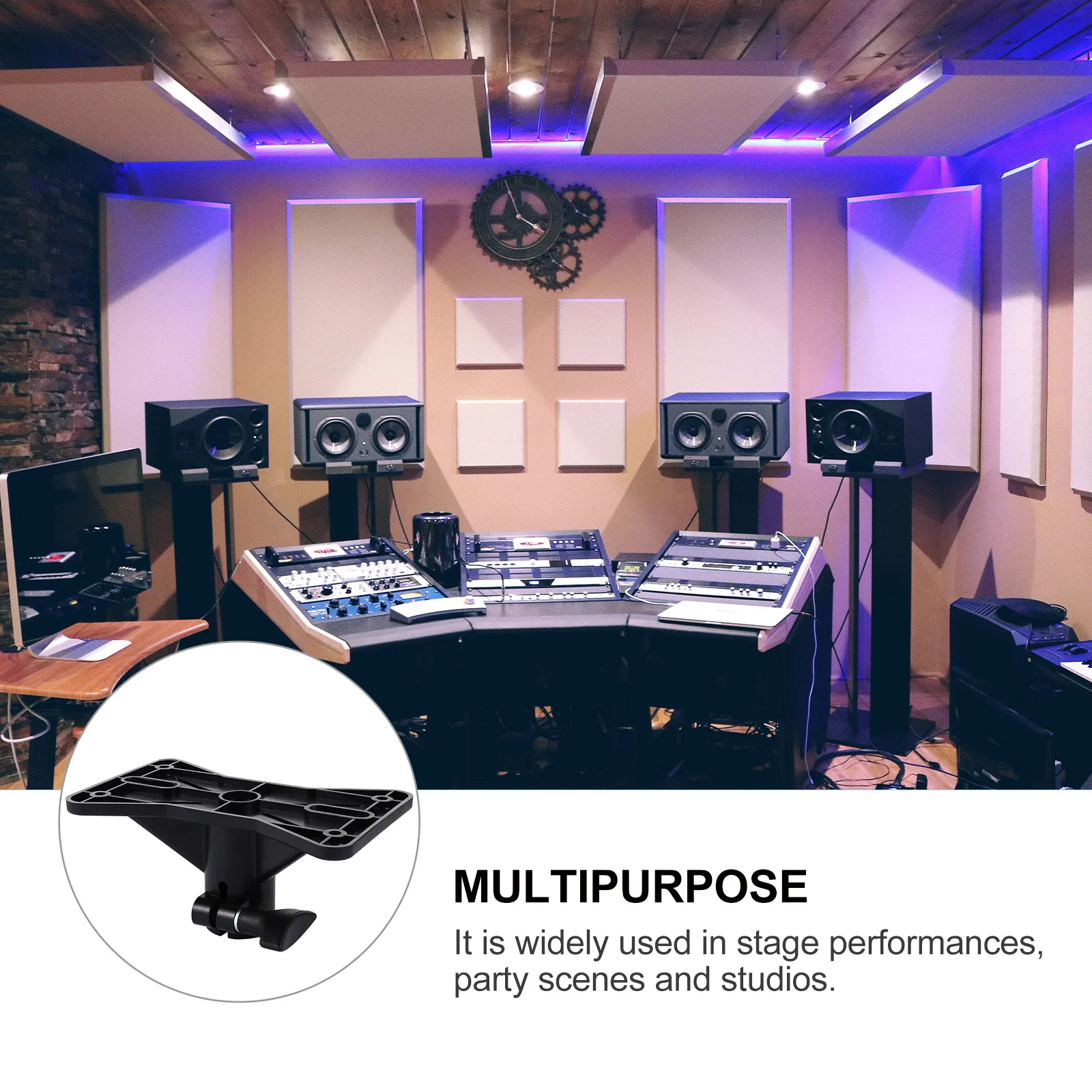 2 قطعة علبة مكبر الصوت حامل ثلاثي القوائم عالي التحمل لمكبرات الصوت على رف الكتب والمكتب ودعامة الاستوديو وحامل ثلاثي القوائم عالي التحمل للاستخدام باللون الأسود