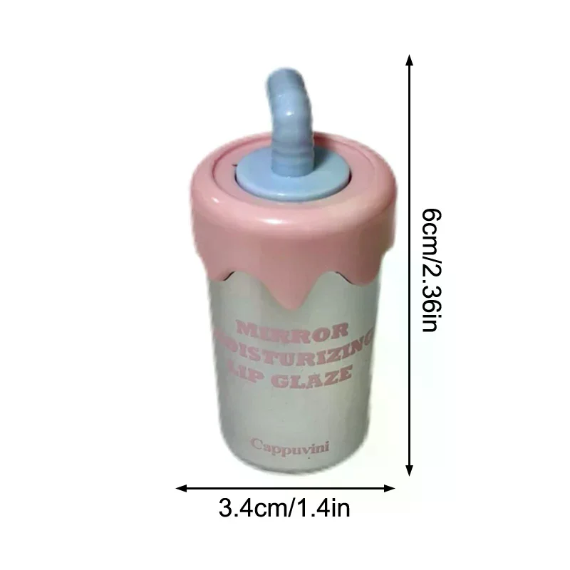Cappuvini Mini Carino Forma di tazza di paglia Lucidalabbra Smalto labbra Labbra idratanti Rossetto trasparente Lucidalabbra a lunga durata Facile da colorare