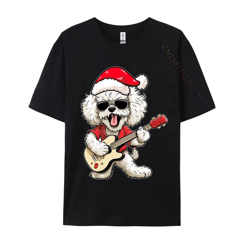 

Poodle Dog Playing Guitar Christmas Poodle Dog Lover Xmas T-Shirt For Men Harajuku Cotton T Shirt Anime Tee Shirt Europe