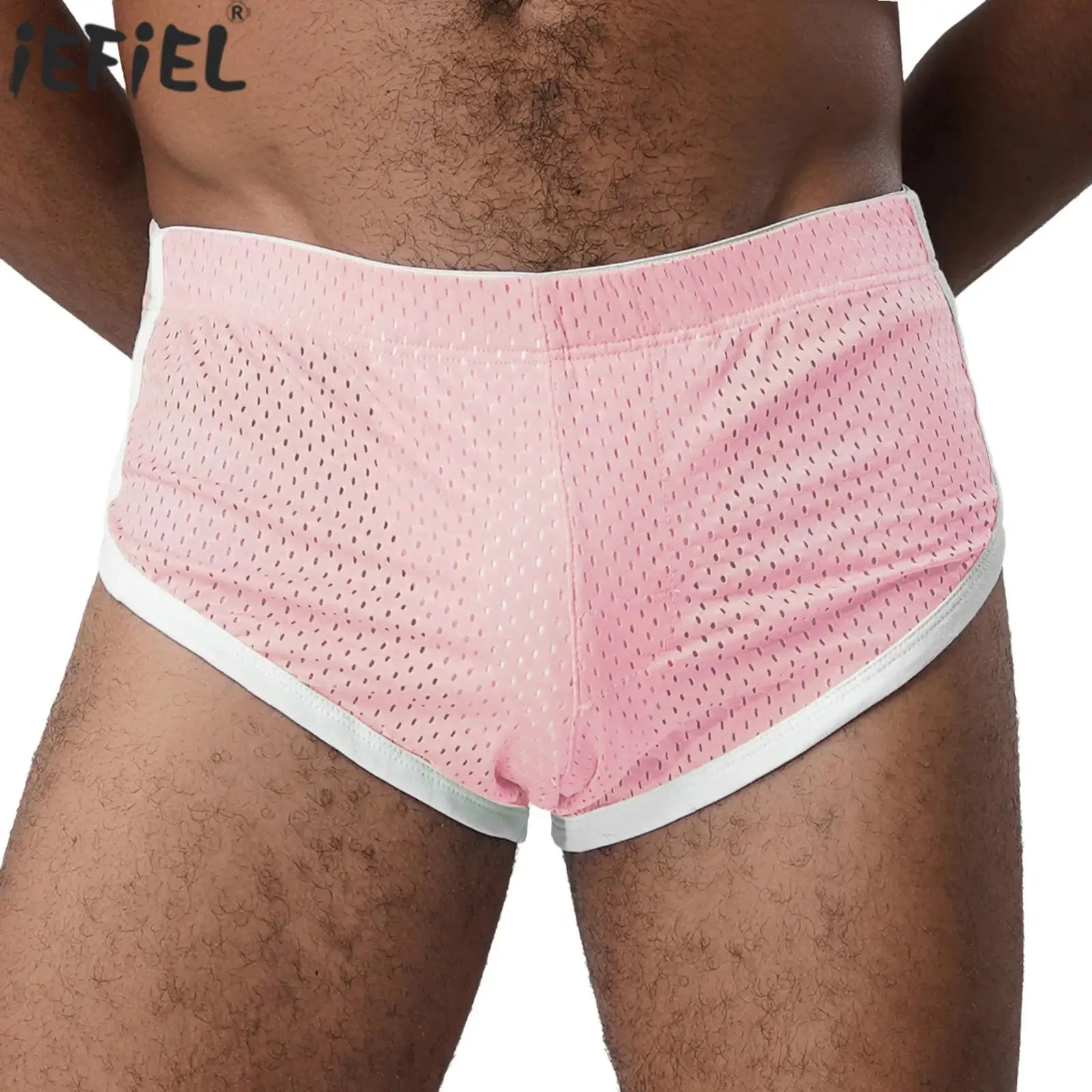 

Мужские шорты-боксеры с эластичным поясом, быстросохнущие спортивные шорты с контрактной отделкой, дышащее спортивное нижнее белье, плавки