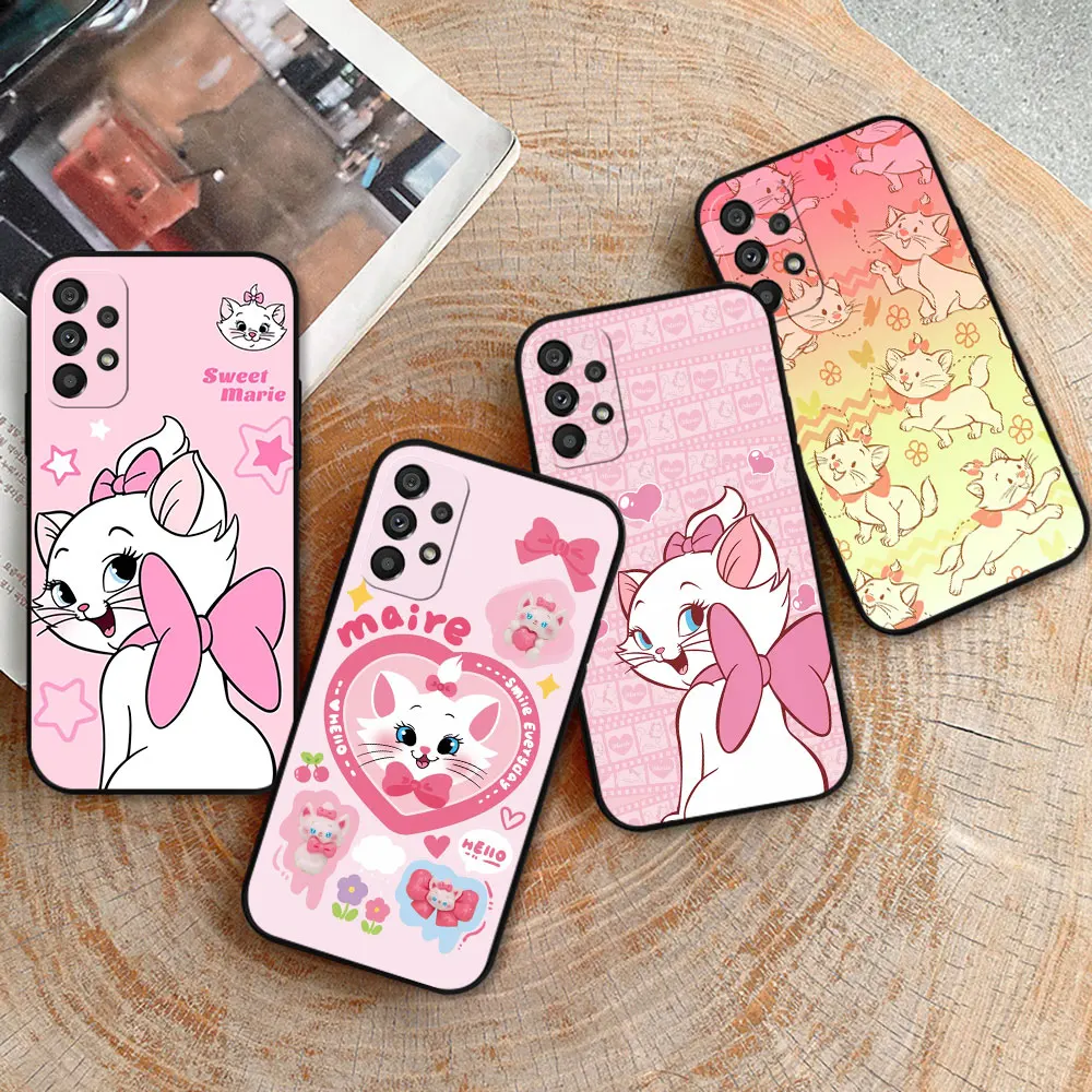 Disney Cute Marie Cat Phone Case For Samsung Galaxy A52 A54 A53 A55 A51 A50 A72 A71 A73 A90 A80 A42 A35 A34 A33 A32 A31 5G Cover