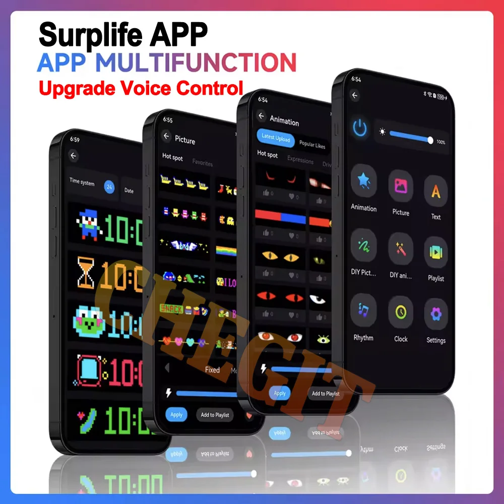 AI Voice + APP 1.2M-2M شاحنة كبيرة شاحنة خفيفة شيطان عيون مصفوفة بكسل لوحة عرض مرنة سيارة الكتابة على الجدران التمرير النص الرسوم المتحركة