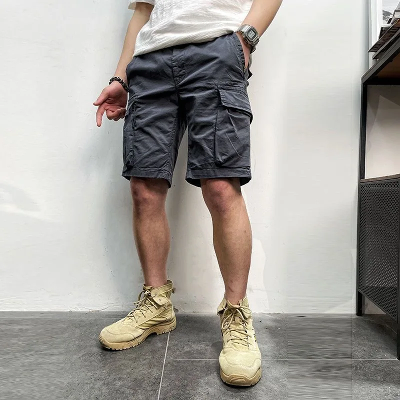 Summer Men Casual Cargo Cotton Shorts Mens Classic Vintage Pockets Outdoor Shorts Male Brand New Outwear Work Safari Short Pants