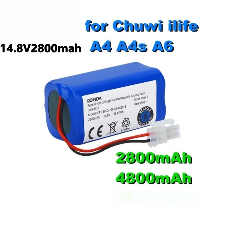 بطارية بديلة ليثيوم أيون 14.8 فولت 4800 مللي أمبير في الساعة لـ Ecovacs Deebot T8/T9/T10 CR130 لـ Dibea V780 Coco CE N5 جهاز آلي لتنظيف الأتربة