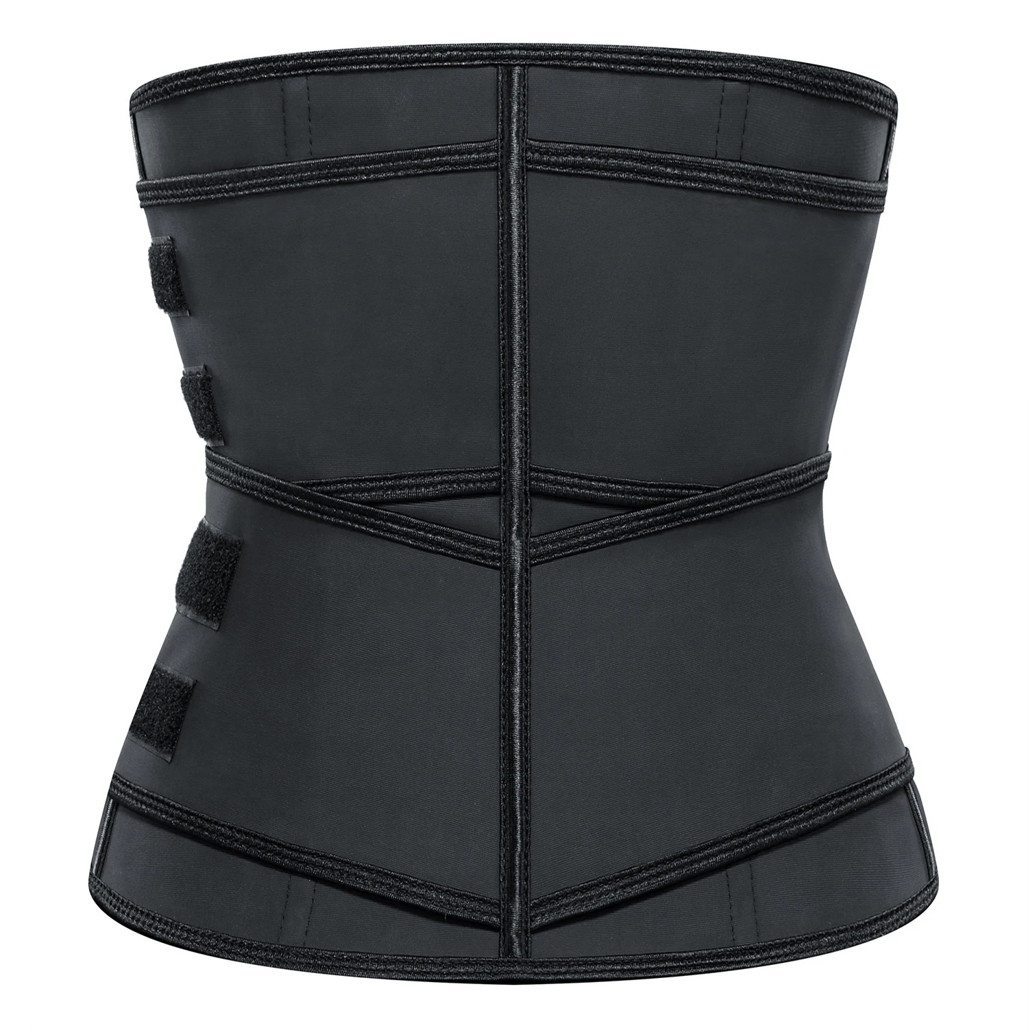 Women Latex Waist Cincher Zipper/Breasted Double Band Steady Corset Trimmer Belt Tight Compression Belly Control Body Hot Shaper