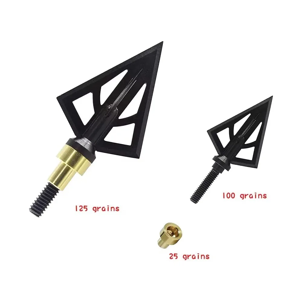 Wisdom Broadheads Fixed Blade One-Piece 100/125 Grain. 1inch Cut Hunting Crossbow Broad Head Archery Arrow Tip 3Pack