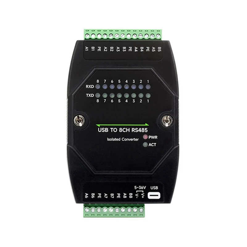 Excelente convertidor Industrial USB a 8 canales RS485 aislado, módulo convertidor de comunicación serie RS485 con aislamiento de señal