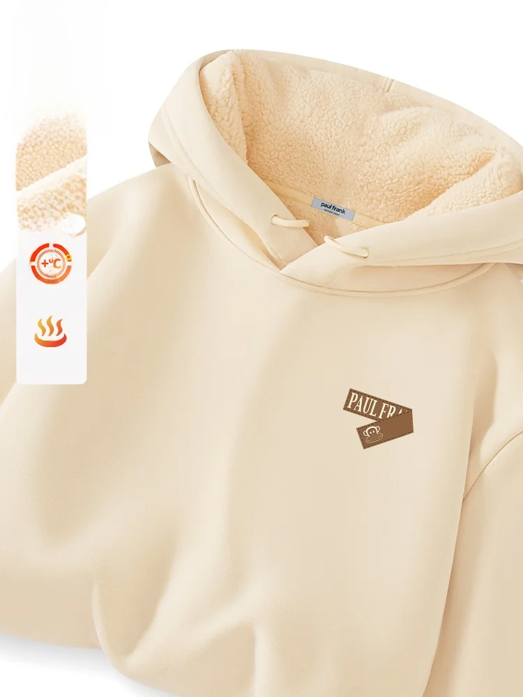 

Men's Fce Lined Thiened Hoodie Winter Warm Top Couple Outerwear Casual Sle Long Sve Cotton Polyester Blend