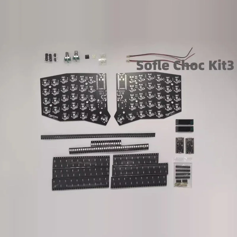 Imagem -04 - Personalizado Soft Choc Split Keyboard Kit Pcb Perfil Baixo Esd Proteção Chips Wireless Acessórios Não Prebuild