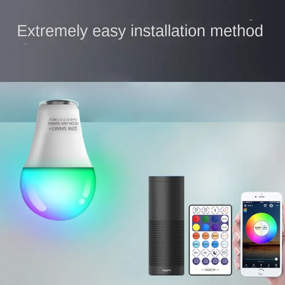 3PCs/Lots Smart WiFi Light Bulb A60 Color Mixing Dimming Voice Control Mobile Phone 2.4G Remote Control Music Remote Timing E27