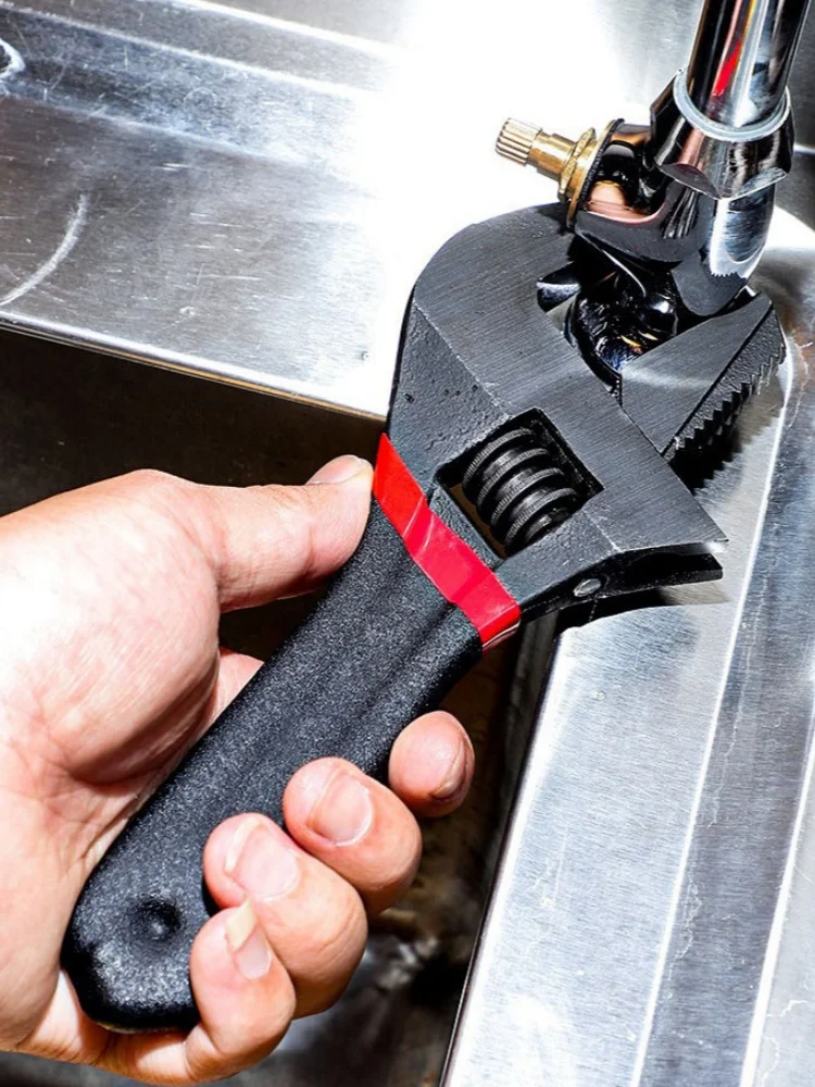 JUSTINLAU 1 Stück 6/8 Zoll Kurzgriff Verstellbarer Schraubenschlüssel, Übergroßer Offener Mini-Schraubenschlüssel, Großdurchmesser-Handwerkzeug für Badezimmerreparaturen – Detail 12