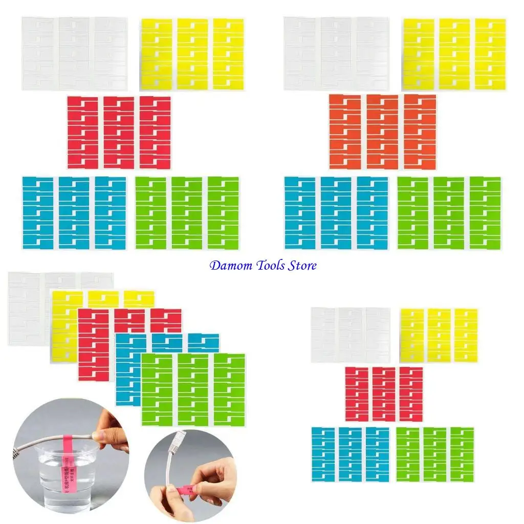 57BE 30 Pieces Cable Labels Sticker Waterproof Tags Handwriting Cable