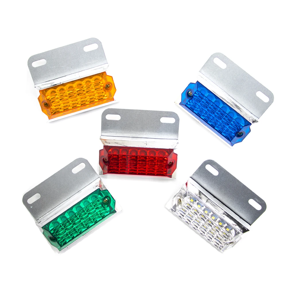 10x 12V 24V LED Side Marker Lights Turn Signal Indicator Lamp Car External Lights Squarde Warning Tail Light Trailer Lorry