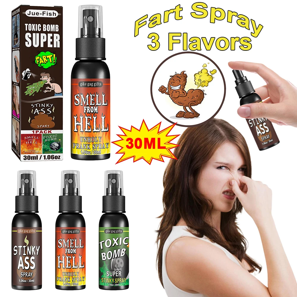 Spray líquido de 30ML para bromas, bote de olor no tóxico, suministros de juguete para fiestas