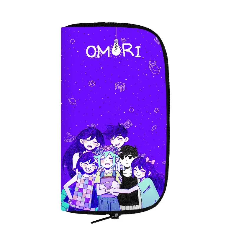 Funny Omori Game Wallet Unisex Aubrey Basil Kel Hero Purses ID Credit Card Earphone Holder Coin Money Bag Harajuku Wallets Gifts