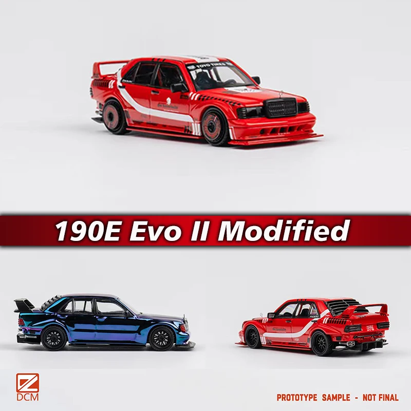 

PreSale DCM 1:64 190E EVO II Modified Red Electroplated Diecast Diorama Car Model Collection Miniature Toys