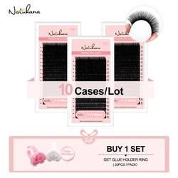 NATUHANA Faux Mink False Eyelashes 10 Trays/Lot 16 Rows 8-15mm Mixed Natural Soft Daily Makeup Lash Extensions