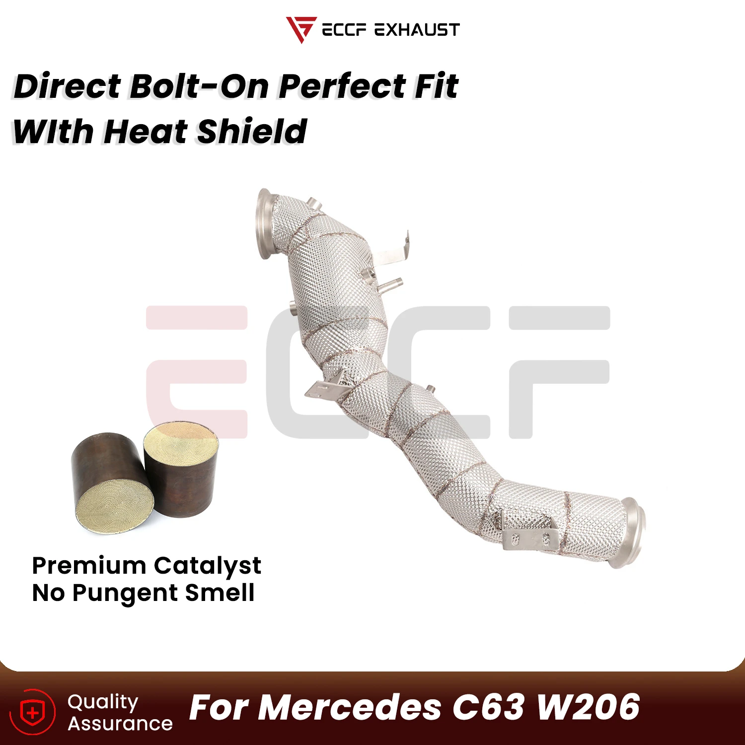 

Sporty Stainless steel Downpipe with Heat Insulation For Mercedes C63 W206 Aggressive Sound Plug and Play Upgrade Performance