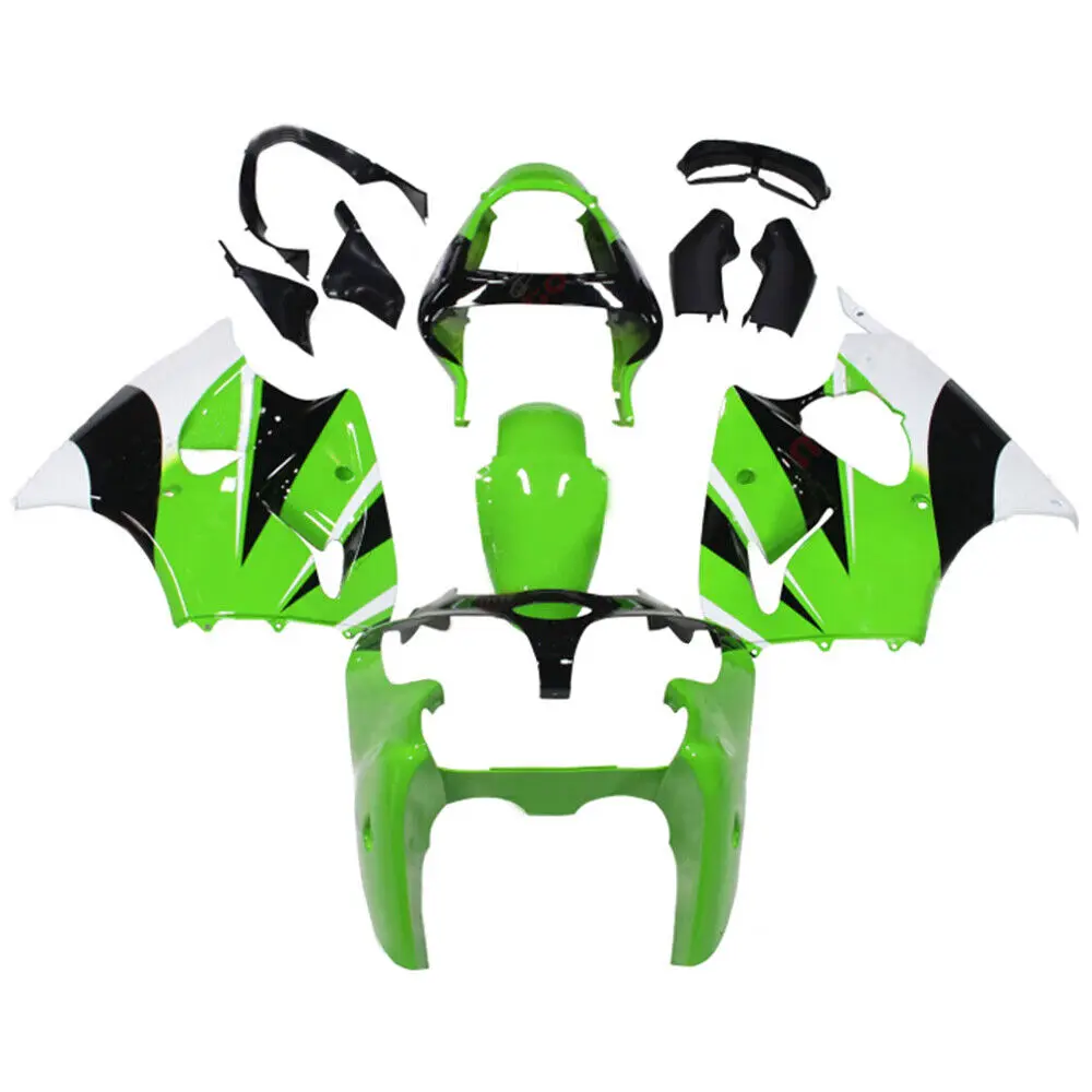 

ABS Plastic Fairing Kit for 2000-2002 2001 ZX6R Green Black Bodywork