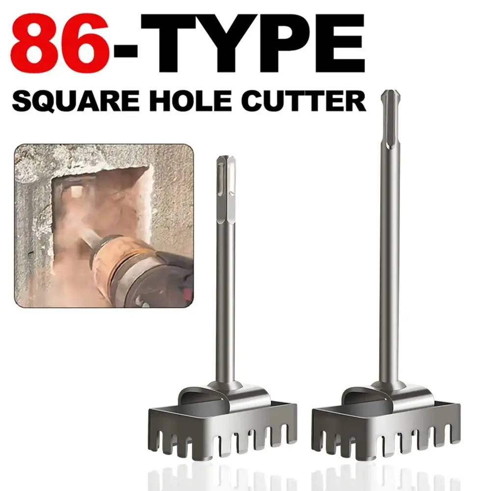 Quick Cutting Square Hole Cutter Slotting Punch Square Socket Puncher Round-handle 2 Pits and 2 Grooves Square-handled 4 Pits