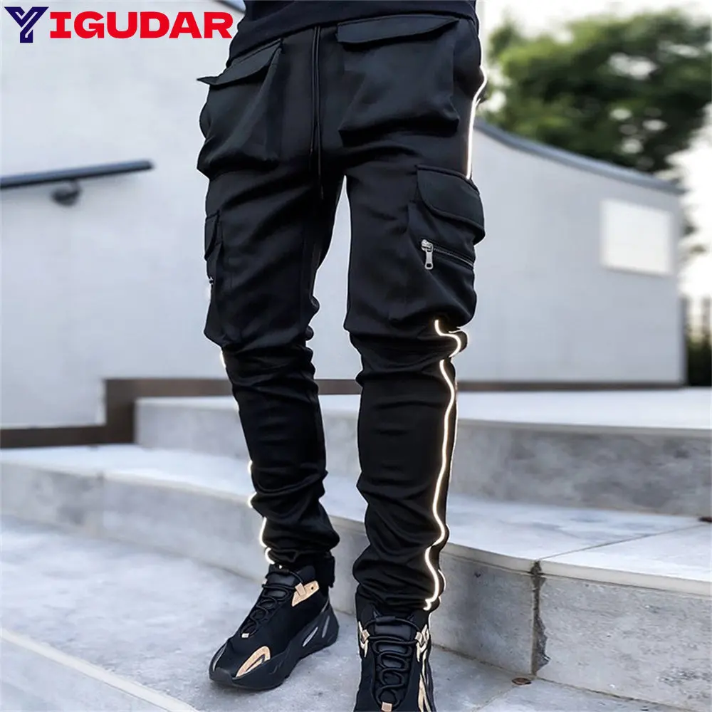 

2025 Spring and autumn Men's Multi-Pocket Cargo Pants Outdoor Work Pants Wear-Resistant Pants Worker's Trousers With Leg Bag