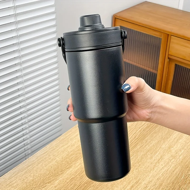 1 Stück modischer, isolierter Wasserbecher aus Edelstahl für Paare, 735 ml, Sportwasserbecher mit großer Kapazität für den Außenbereich