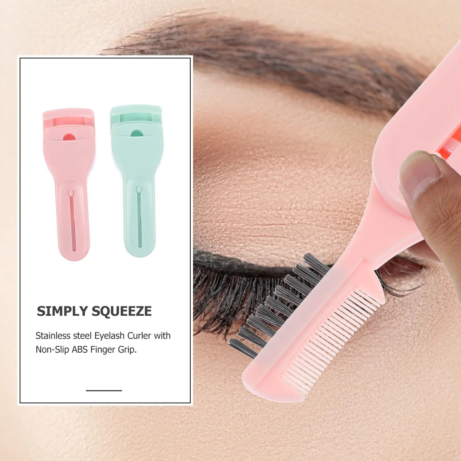 Rizador de pestañas largo H, herramientas de maquillaje de plástico, Clips rizadores, peine, juego de regalo, pestañas hermosas y fáciles, formas duraderas, 2 uds.