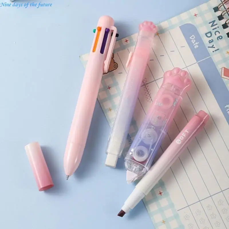 Compact Storage Solution Stationeries Includes Tool Pack Gradient Design For Students Writing Creativity Gift Choices E65A