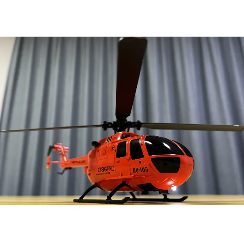 Helicóptero modelo de controle remoto série rc c186, simulação não tripulada, aeronave de combate, hélice única, presente resistente a quatro quedas