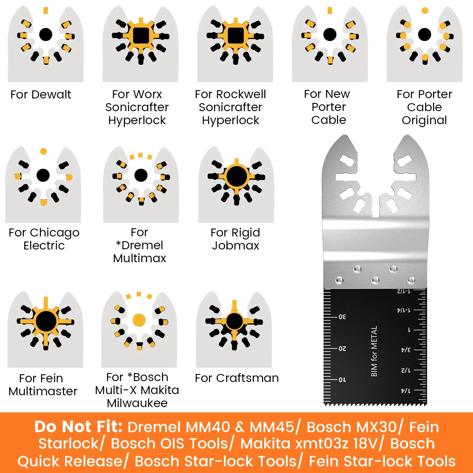 Oscillating Saw Blades Set Multi Tool Blades Sharp Wear Resistant Universal Carbide Wood Cutting Bi-metal Precision Saw Blade